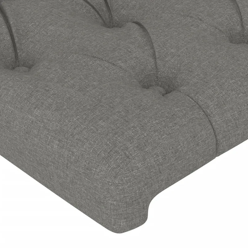 Tête de lit accessoire couchage chambre à coucher meuble à LED 83 x 16 x 118/128 cm tissu gris foncé TDL0201023