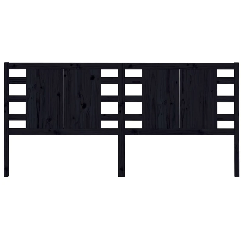 Tête de lit accessoire couchage chambre à coucher meuble 126 x 4 x 100 cm bois de pin noir TDL0202326