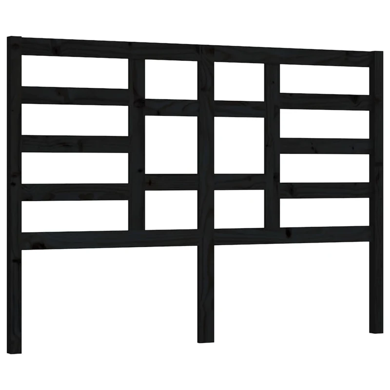 Tête de lit accessoire couchage chambre à coucher meuble 126 x 4 x 104 cm bois de pin noir TDL0202323