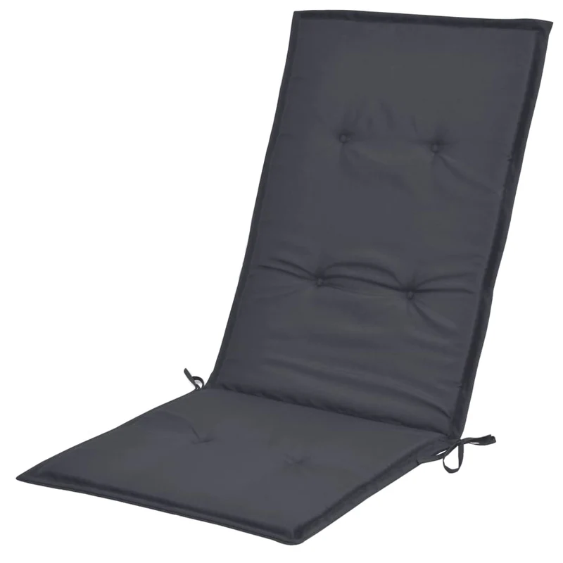 Lot de 4 coussins de chaise de jardin en tissu anthracite 120x50x3 cm DEC021543