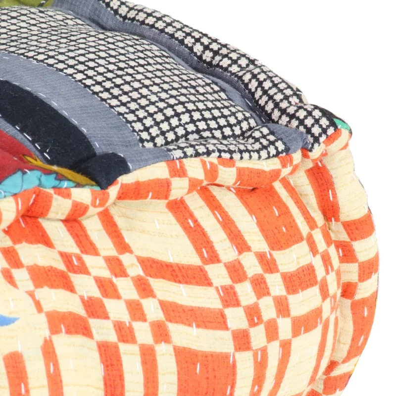 Coussin de sol pouf modulaire chaise longue en tissu Patchwork 60x70x51 cm DEC021298
