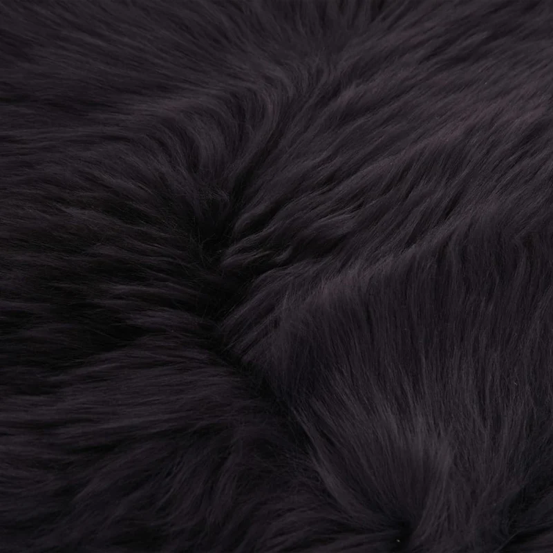 Lot de 2 coussins de chaise gris foncé 40x40 cm mouton véritable DEC021286