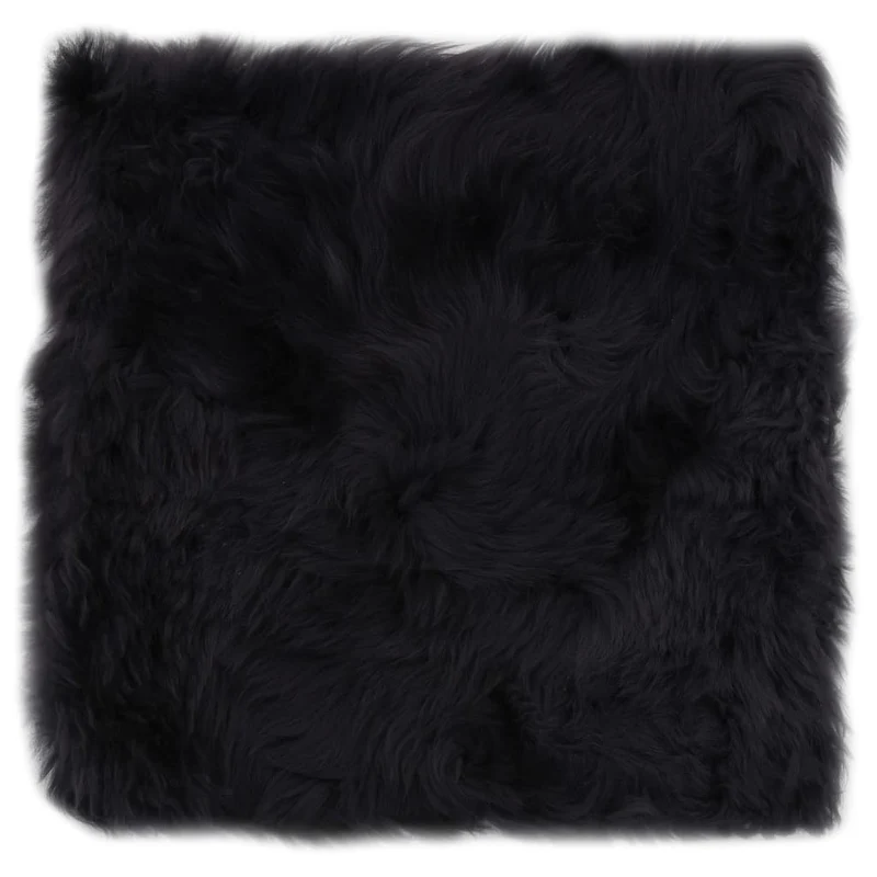 Lot de 2 coussins de chaise gris foncé 40x40 cm mouton véritable DEC021286