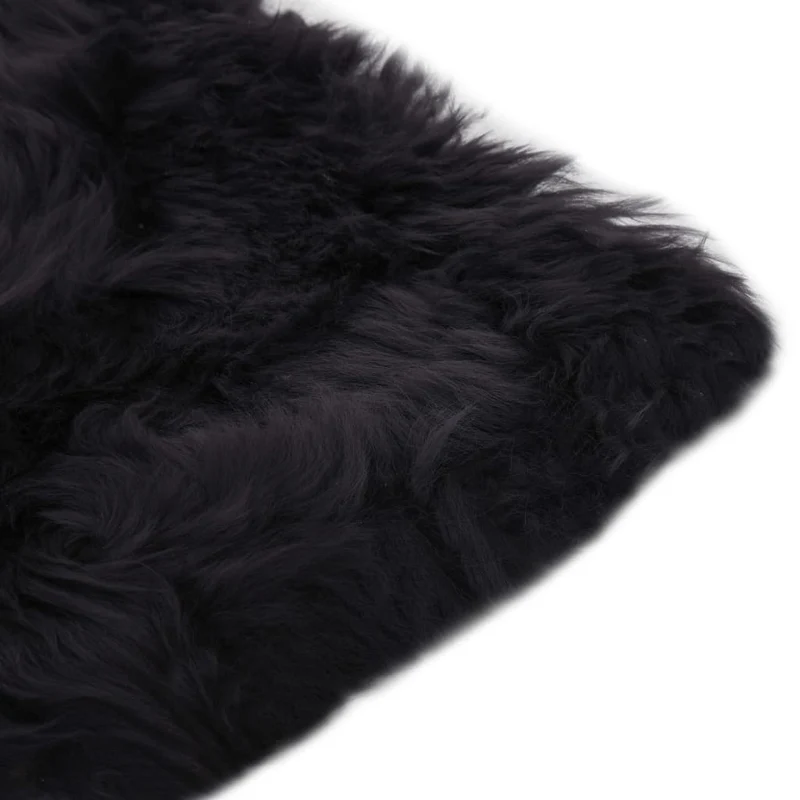 Lot de 2 coussins de chaise gris foncé 40x40 cm mouton véritable DEC021286