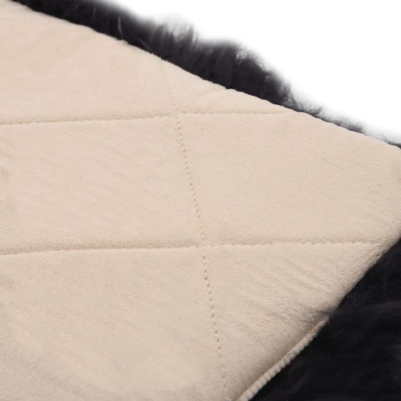 Lot de 2 coussins de chaise gris foncé 40x40 cm mouton véritable DEC021286