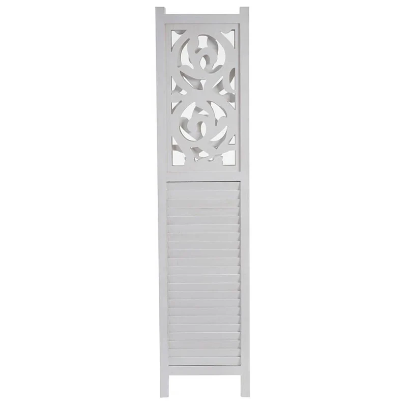 Paravent 4 panneaux en bois blanc 170x160cm PAR04035
