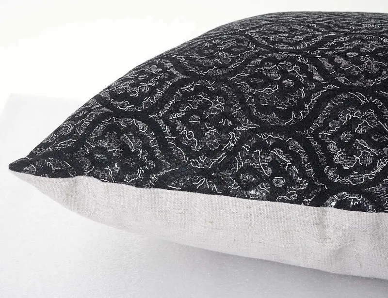 Coussin noir/gris brillant 45x45 cm déhoussable DEC04071