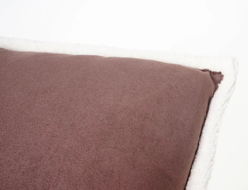 Coussin marron effet suède 45x45 cm déhoussable DECO04067