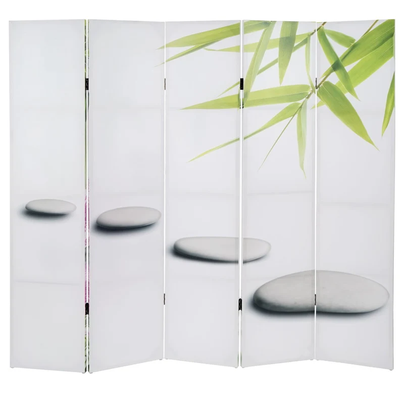 Paravent 5 panneaux pans séparateur de pièce 180x200cm motif orchidee PAR04010