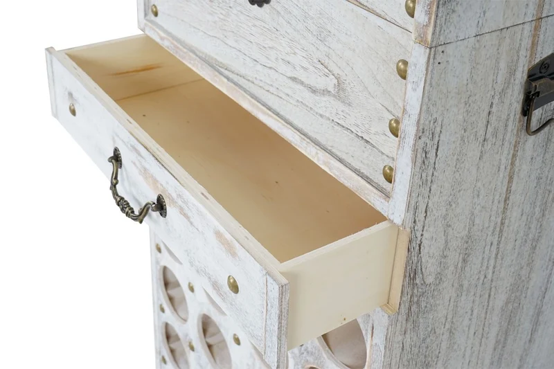 Etagère à vin pour 20 bouteilles blanc vieilli 94x48x31cm ETA04029