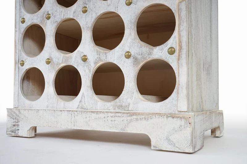Etagère à vin pour 20 bouteilles blanc vieilli 94x48x31cm ETA04029