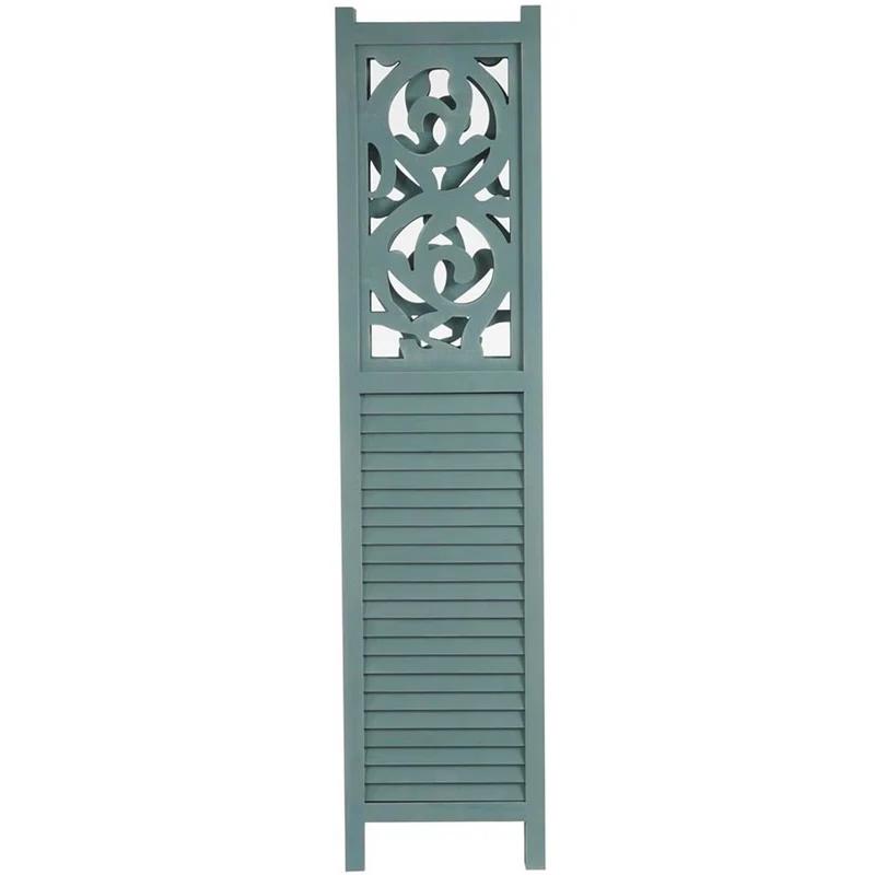 Paravent 4 panneaux en bois vert 170x160cm PAR04034