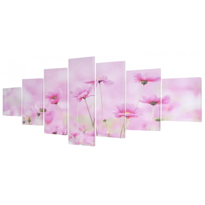 Toile de décoration murale kit de 7 pièces 140x50cm motif fleur DEC04043