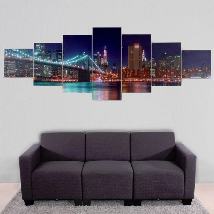 Toile de décoration murale kit de 7 pièces 245x87cm motif New York DEC04044