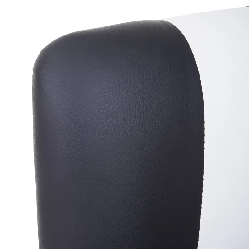 Set de 2 tabourets de bar en synthétique noir et blanc et métal design rétro TDB04025