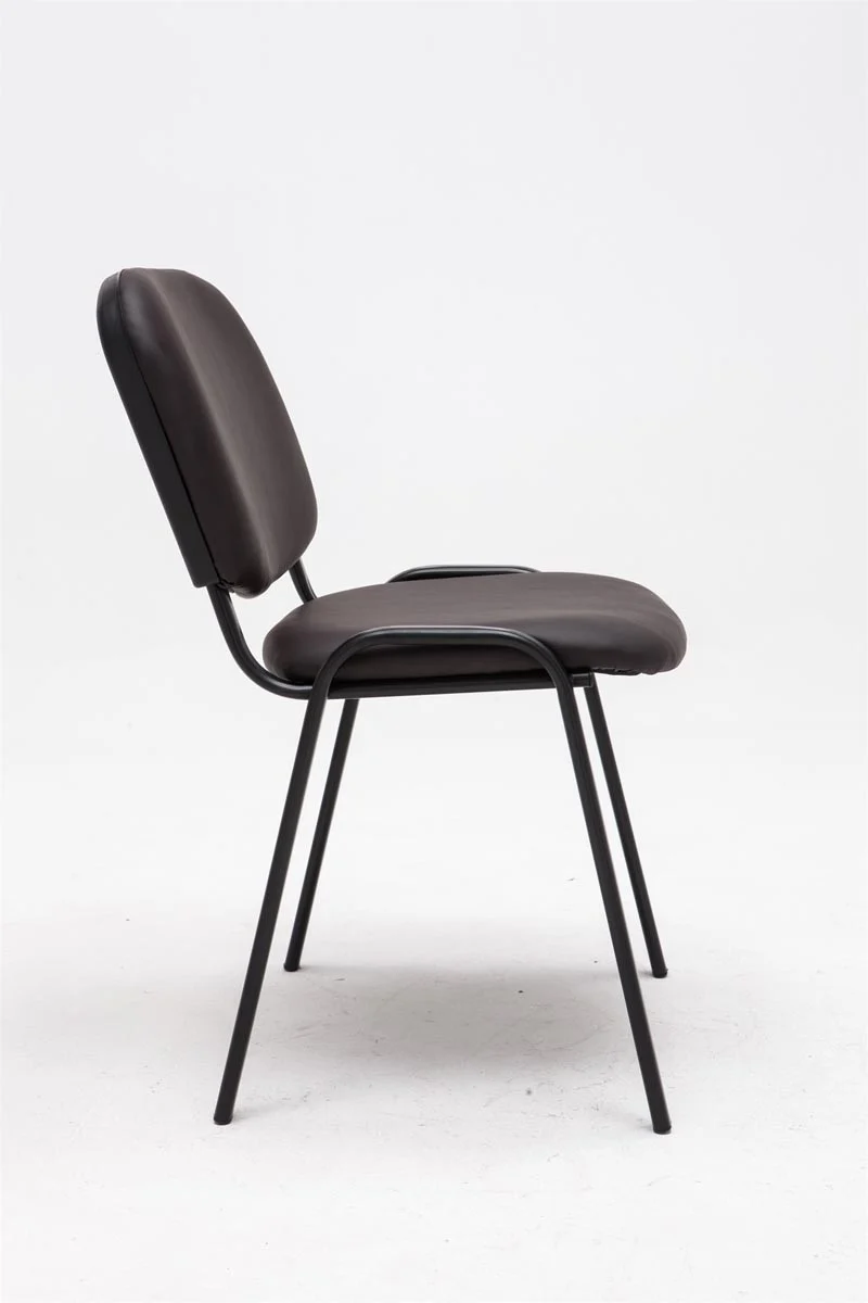 Chaise visiteur assise rembourrée en synthétique marron BUR10071
