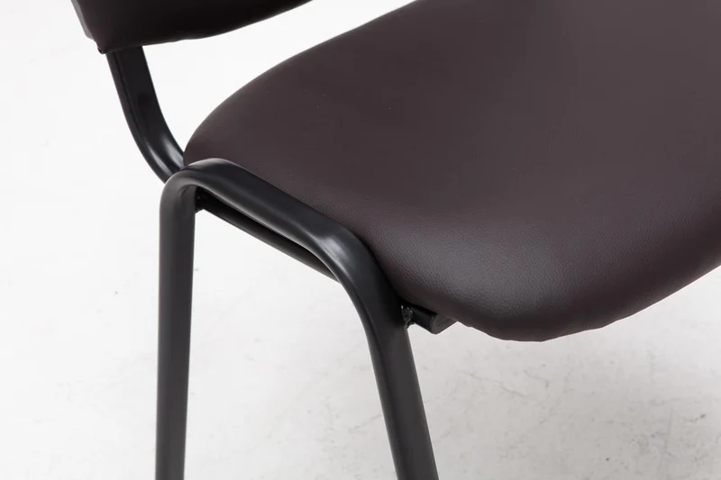 Chaise visiteur assise rembourrée en synthétique marron BUR10071