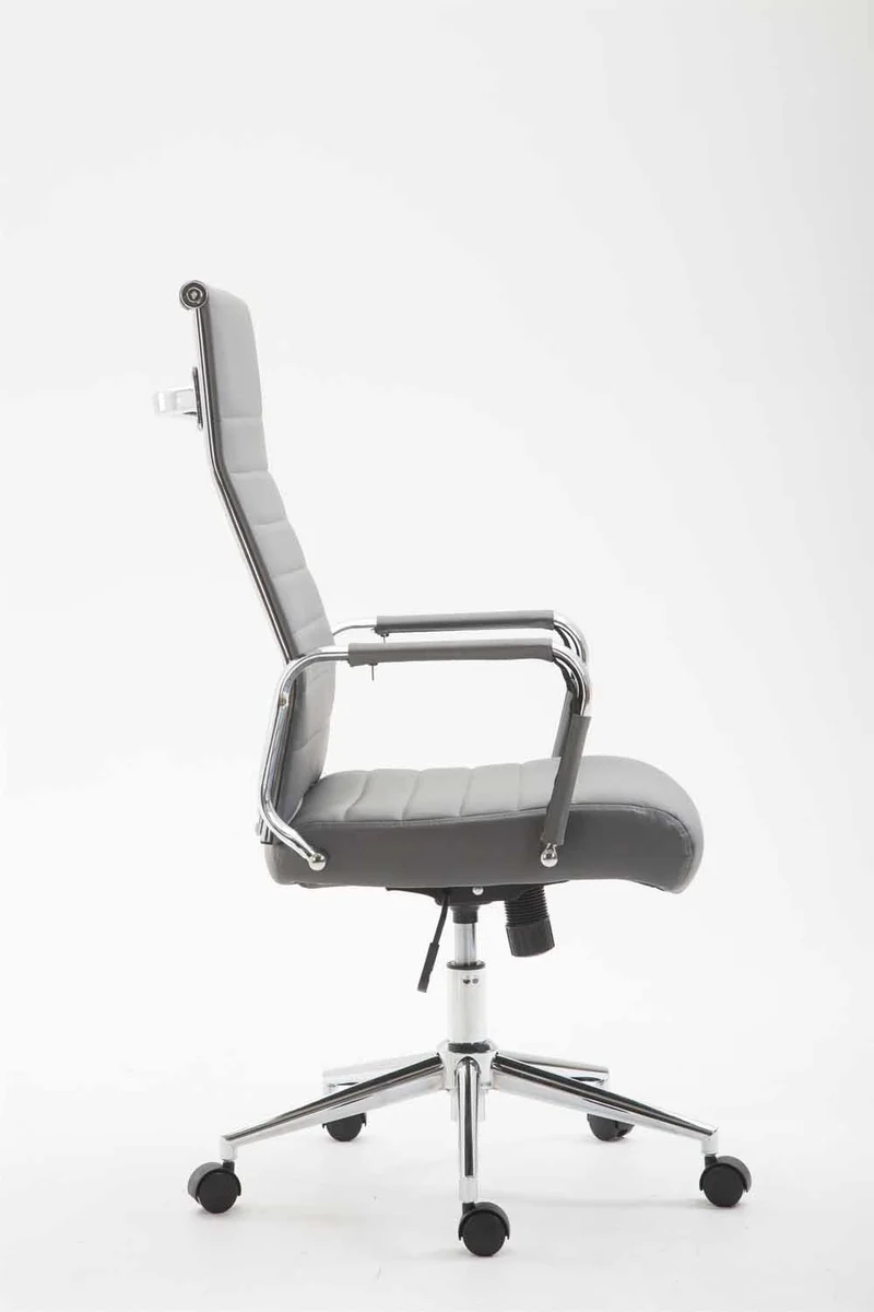 Fauteuil de bureau en synthétique gris avec assise rembourrée pivotant BUR10243