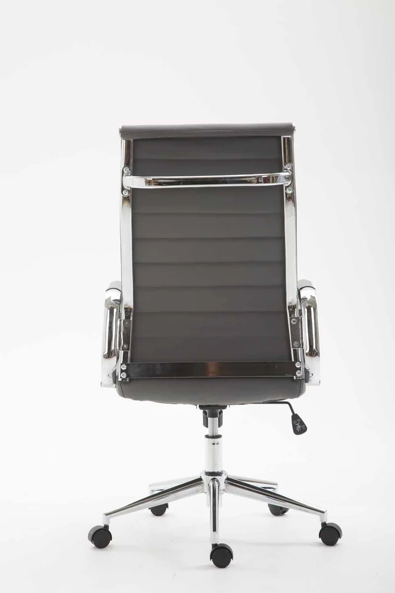 Fauteuil de bureau en synthétique gris avec assise rembourrée pivotant BUR10243