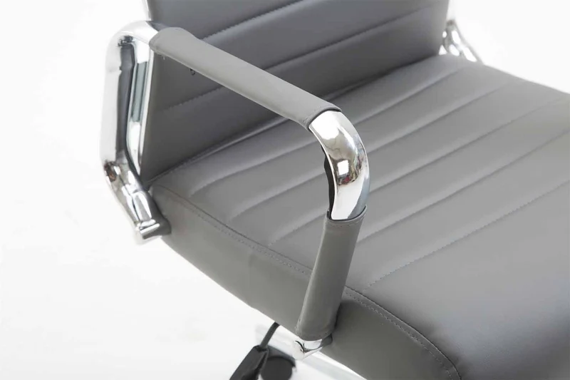 Fauteuil de bureau en synthétique gris avec assise rembourrée pivotant BUR10243