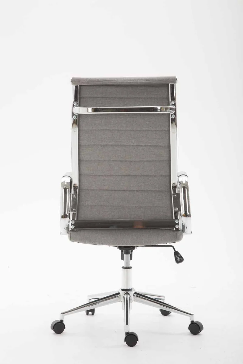 Fauteuil de bureau en tissu gris avec assise rembourrée pivotant BUR10235