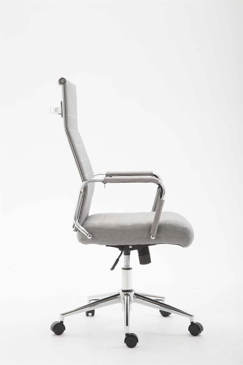 Fauteuil de bureau en tissu gris avec assise rembourrée pivotant BUR10235