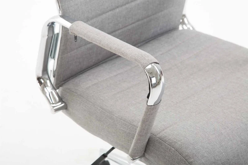 Fauteuil de bureau en tissu gris avec assise rembourrée pivotant BUR10235