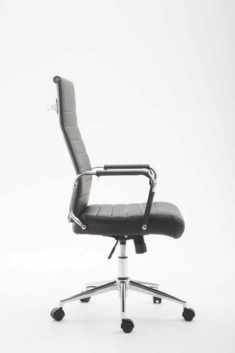 Fauteuil de bureau en synthétique noir avec assise rembourrée pivotant BUR10239