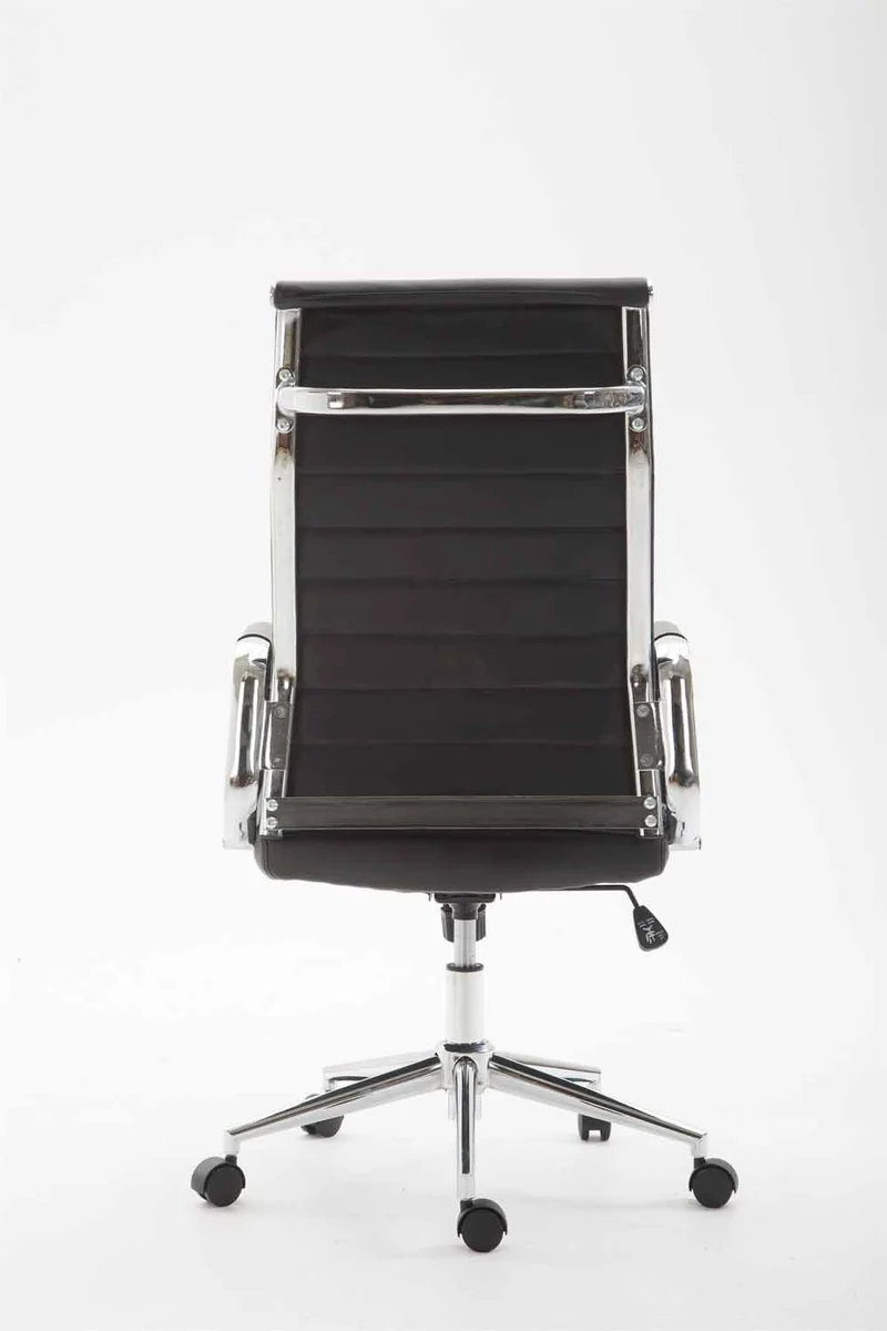 Fauteuil de bureau en synthétique noir avec assise rembourrée pivotant BUR10239