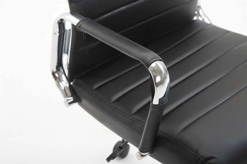 Fauteuil de bureau en synthétique noir avec assise rembourrée pivotant BUR10239