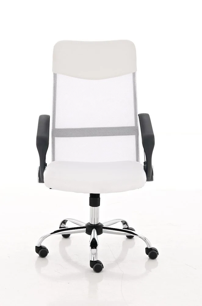 Fauteuil chaise de bureau en maille blanc avec 5 roulettes BUR10022