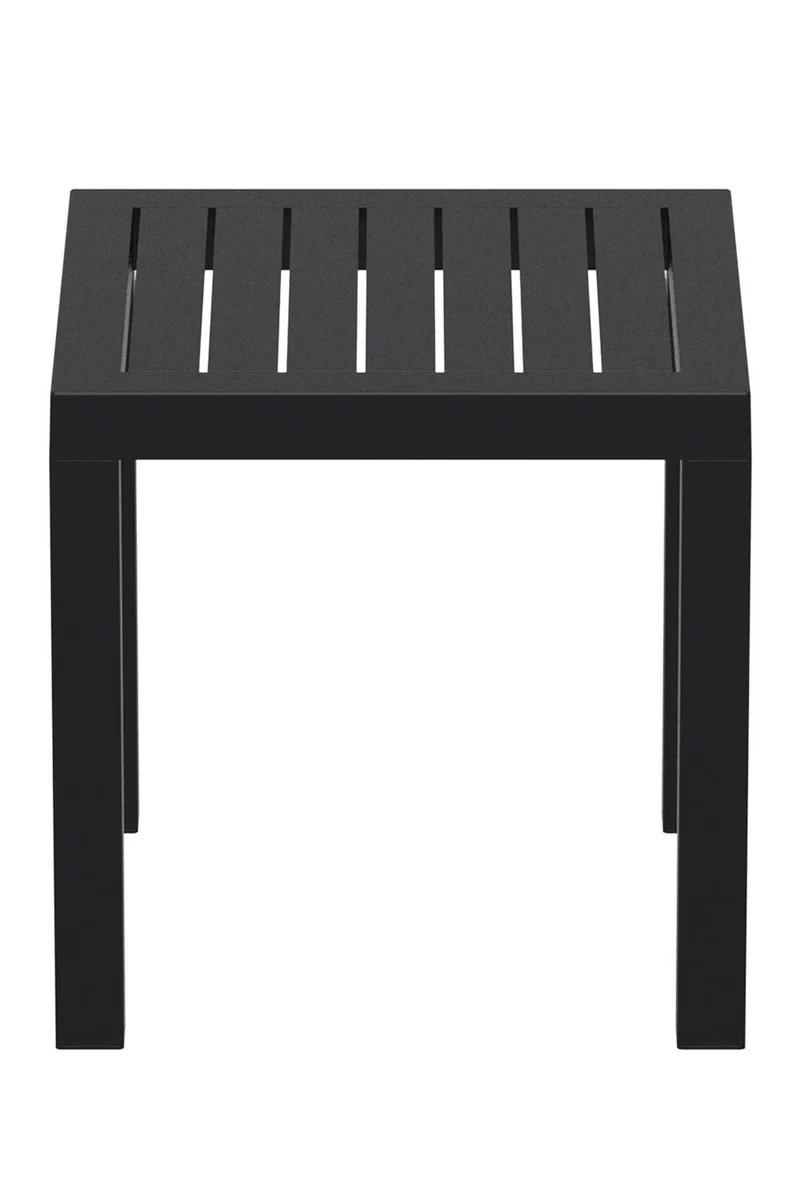 Petite table de jardin en plastique noir résistante aux intempéries 45x45x45 cm MDJ10203
