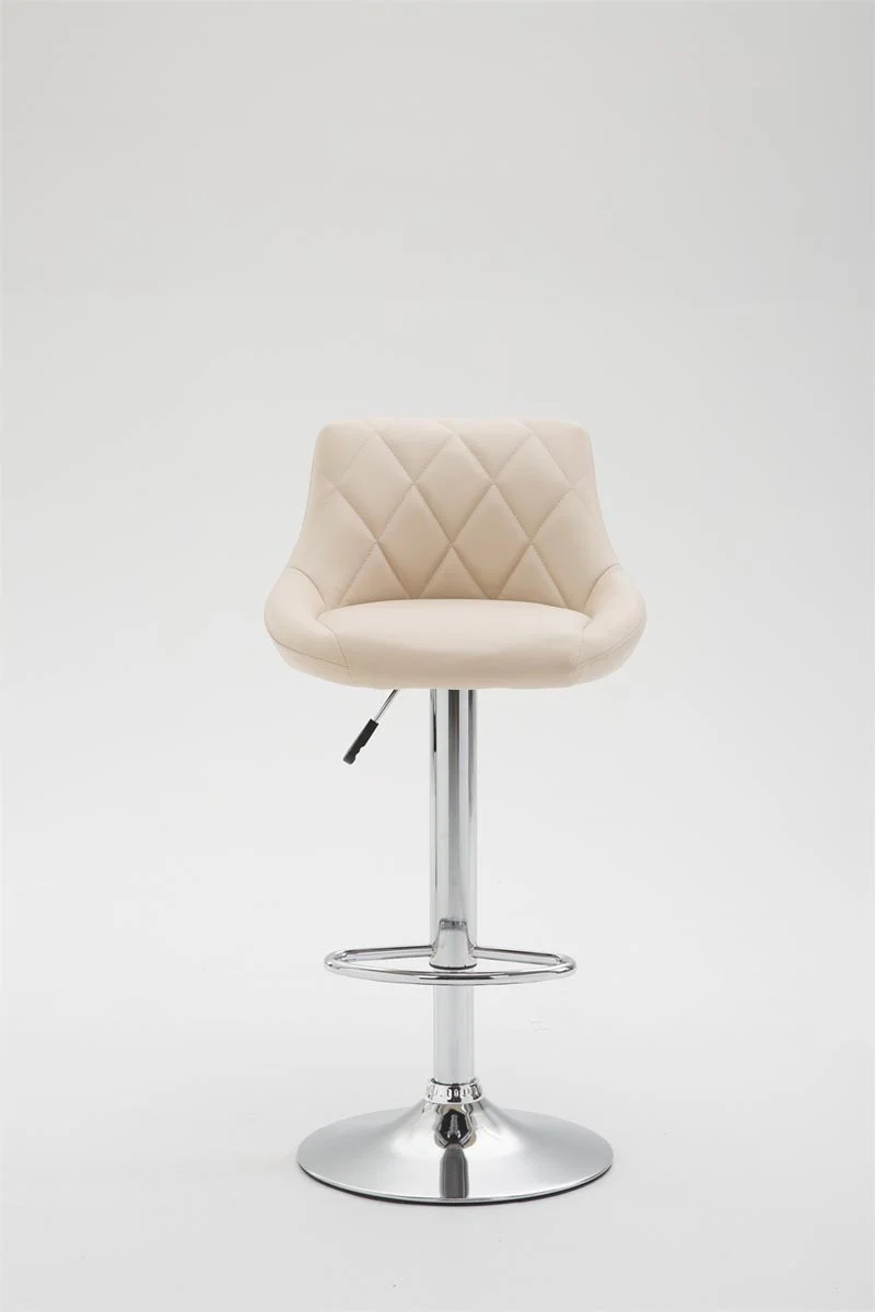 2x Tabourets de bar en synthétique crème pivotant avec repose-pieds TDB10079
