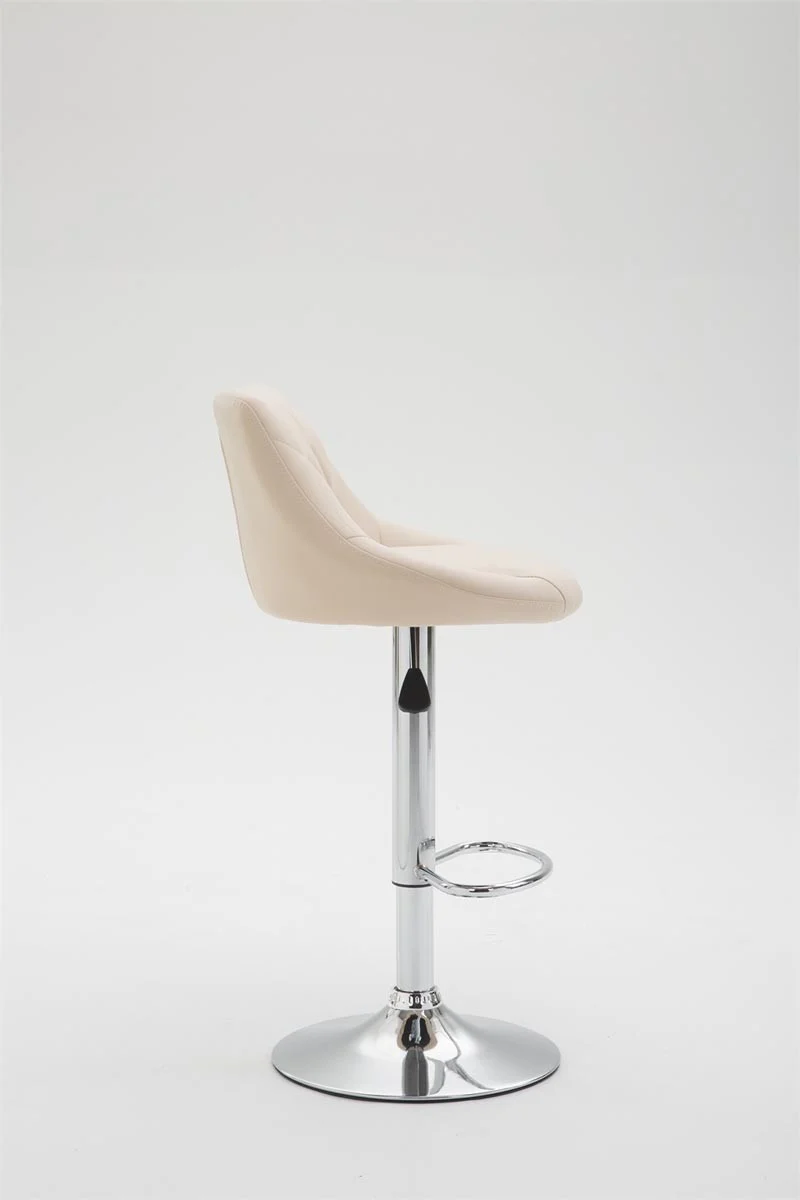 2x Tabourets de bar en synthétique crème pivotant avec repose-pieds TDB10079