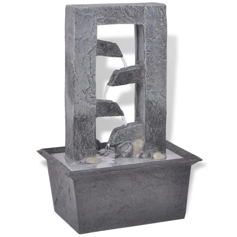 Fontaine d'intérieur avec lumière LED Poly-résine 15,8x11,8x24 cm DEC020758