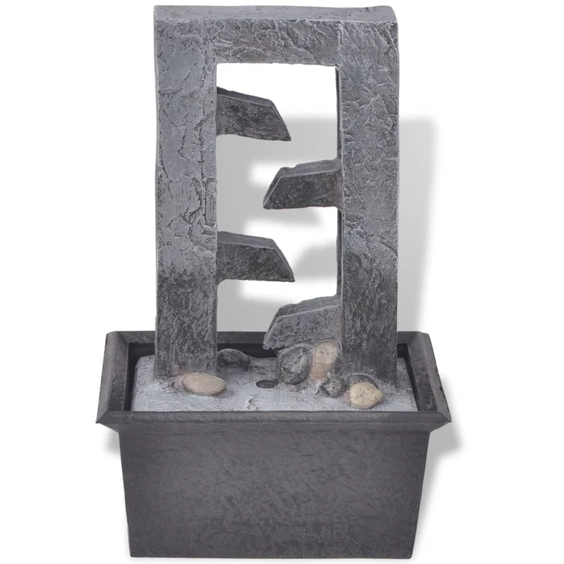 Fontaine d'intérieur avec lumière LED Poly-résine 15,8x11,8x24 cm DEC020758