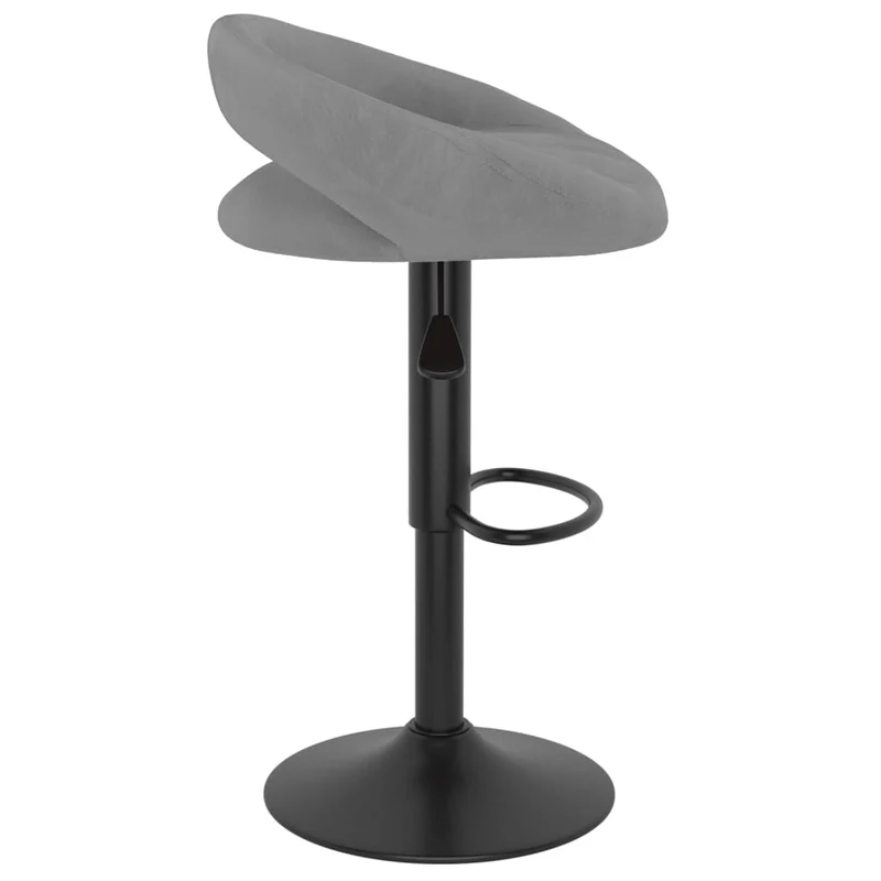 Lot de 2 tabourets de bar chaises hautes en velours gris clair et acier DEC029700
