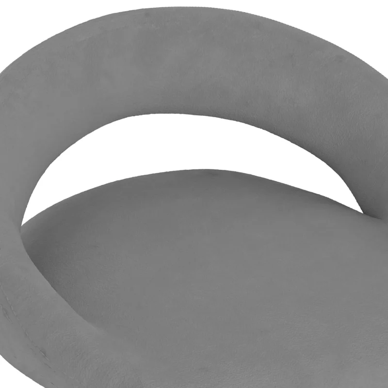 Lot de 2 tabourets de bar chaises hautes en velours gris clair et acier DEC029700