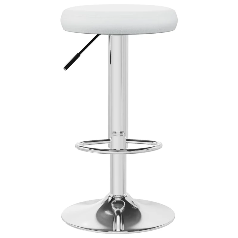 Lot de 2 tabourets de bar chaises hautes en PVC blanc et acier DEC029617