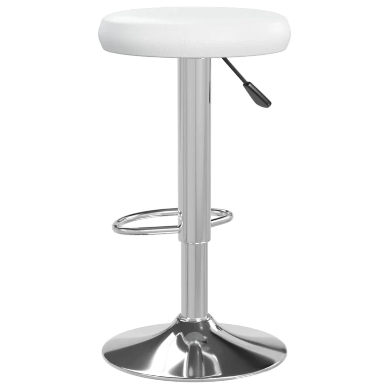 Lot de 2 tabourets de bar chaises hautes en PVC blanc et acier DEC029617