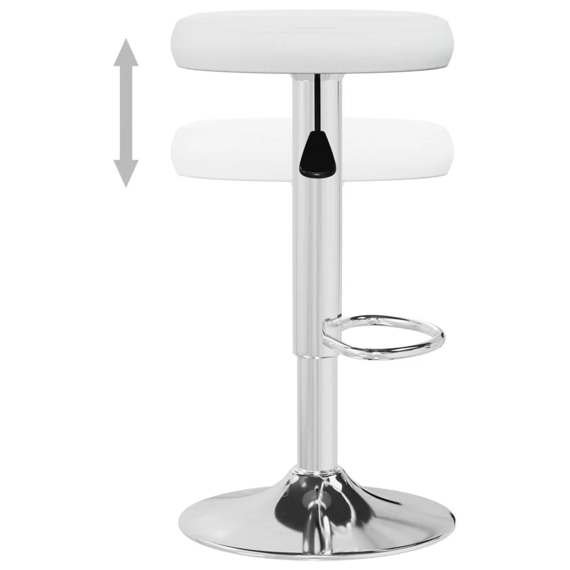 Lot de 2 tabourets de bar chaises hautes en PVC blanc et acier DEC029617