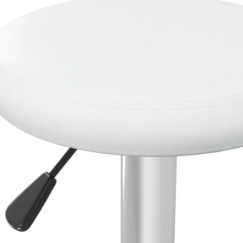 Lot de 2 tabourets de bar chaises hautes en PVC blanc et acier DEC029617