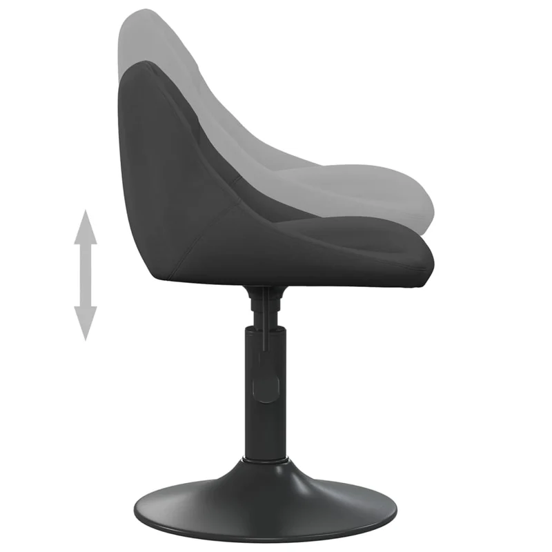 Chaise de bar x1 chaise haute avec coutures losange en velours et acier noir DEC029535