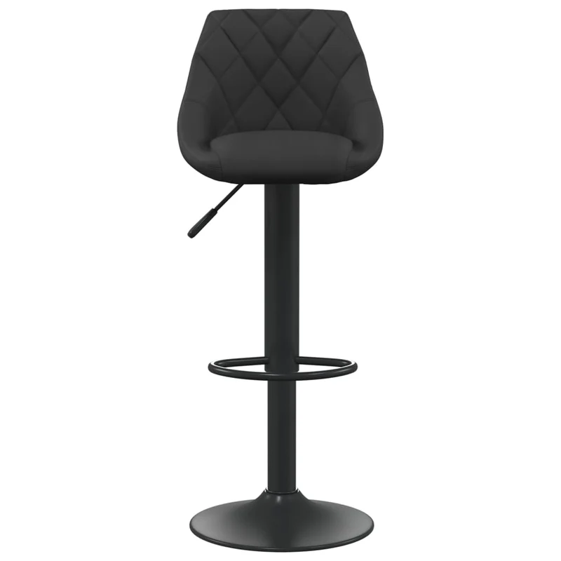 Tabouret de bar x1 chaise haute en velours et acier noir DEC029530