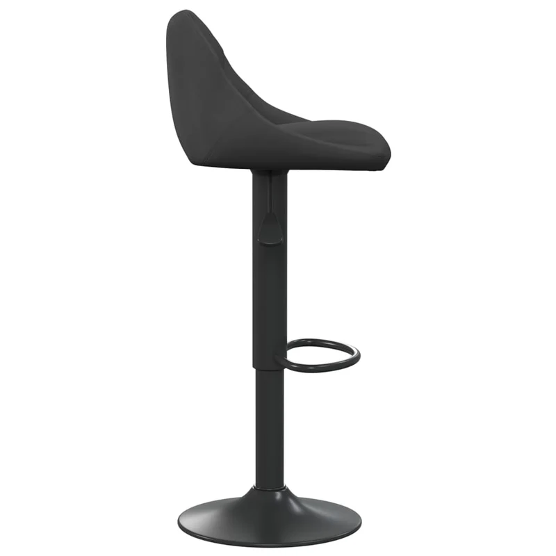 Tabouret de bar x1 chaise haute en velours et acier noir DEC029530