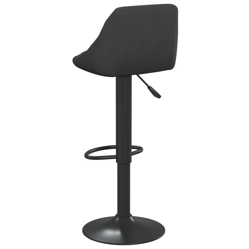 Tabouret de bar x1 chaise haute en velours et acier noir DEC029530