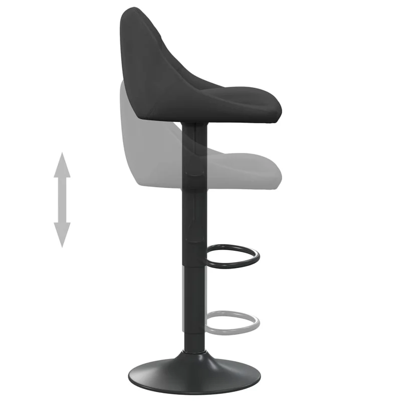 Tabouret de bar x1 chaise haute en velours et acier noir DEC029530