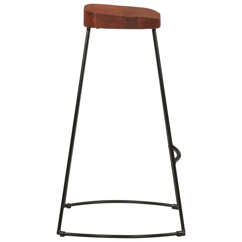Lot de 2 tabourets de bar hauteur 78cm en bois massif manguier et fer DEC029593
