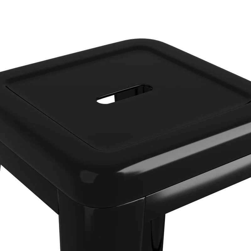 Lot de 2 tabourets de bar empilables design industriel en métal noir DEC029589