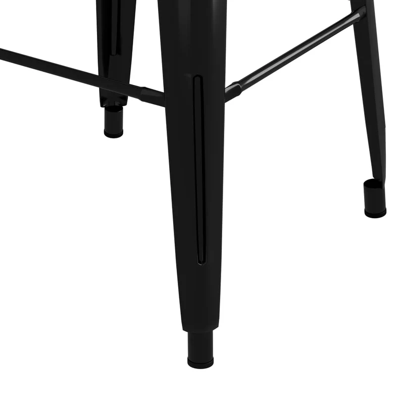 Lot de 2 tabourets de bar empilables design industriel en métal noir DEC029589